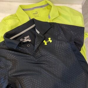 Bundle of 2 performance polos Youth Small - Under Armour and Puma